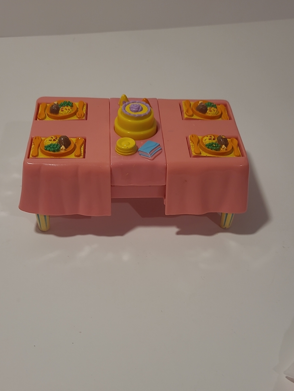 Pink Playtime Doll Dining Table with Yellow Accessories